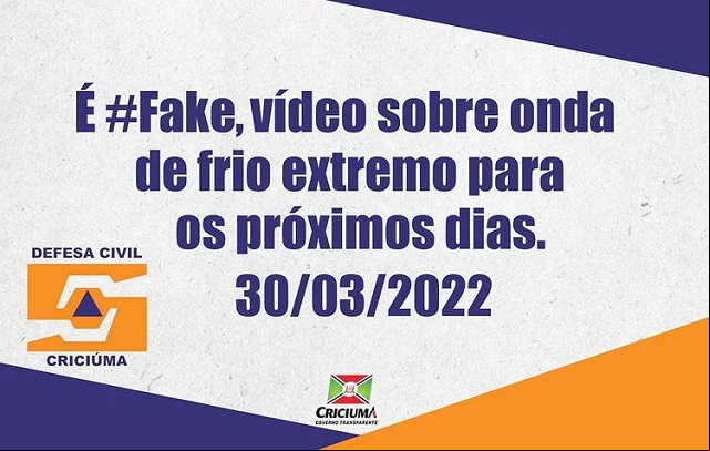Foto: Reprodução / Instagram da Defesa Civil de Criciúma